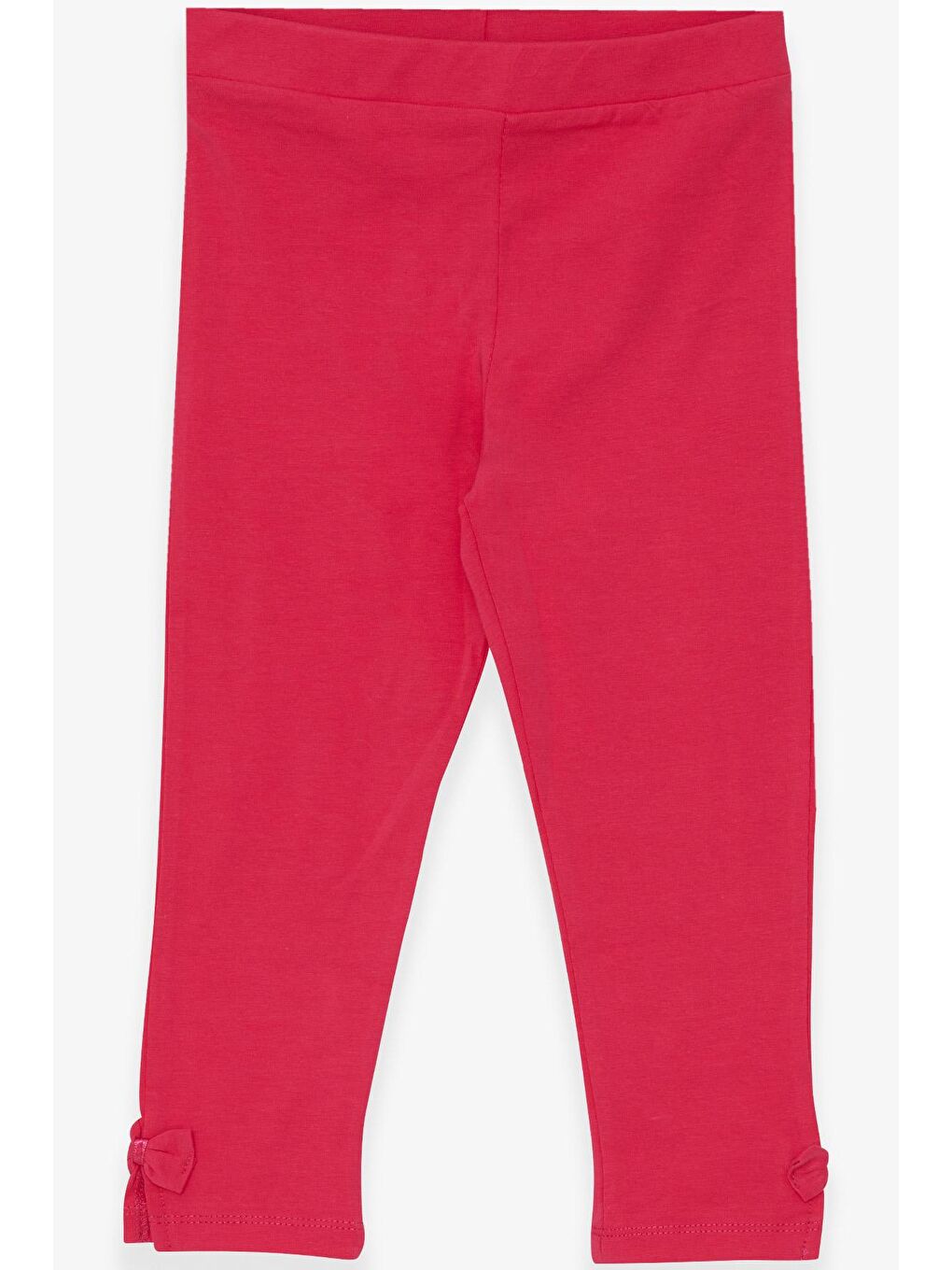 Kız Çocuk Tayt Paçası Fiyonk ve Yırtmaçlı Fuşya (6-10 Yaş)