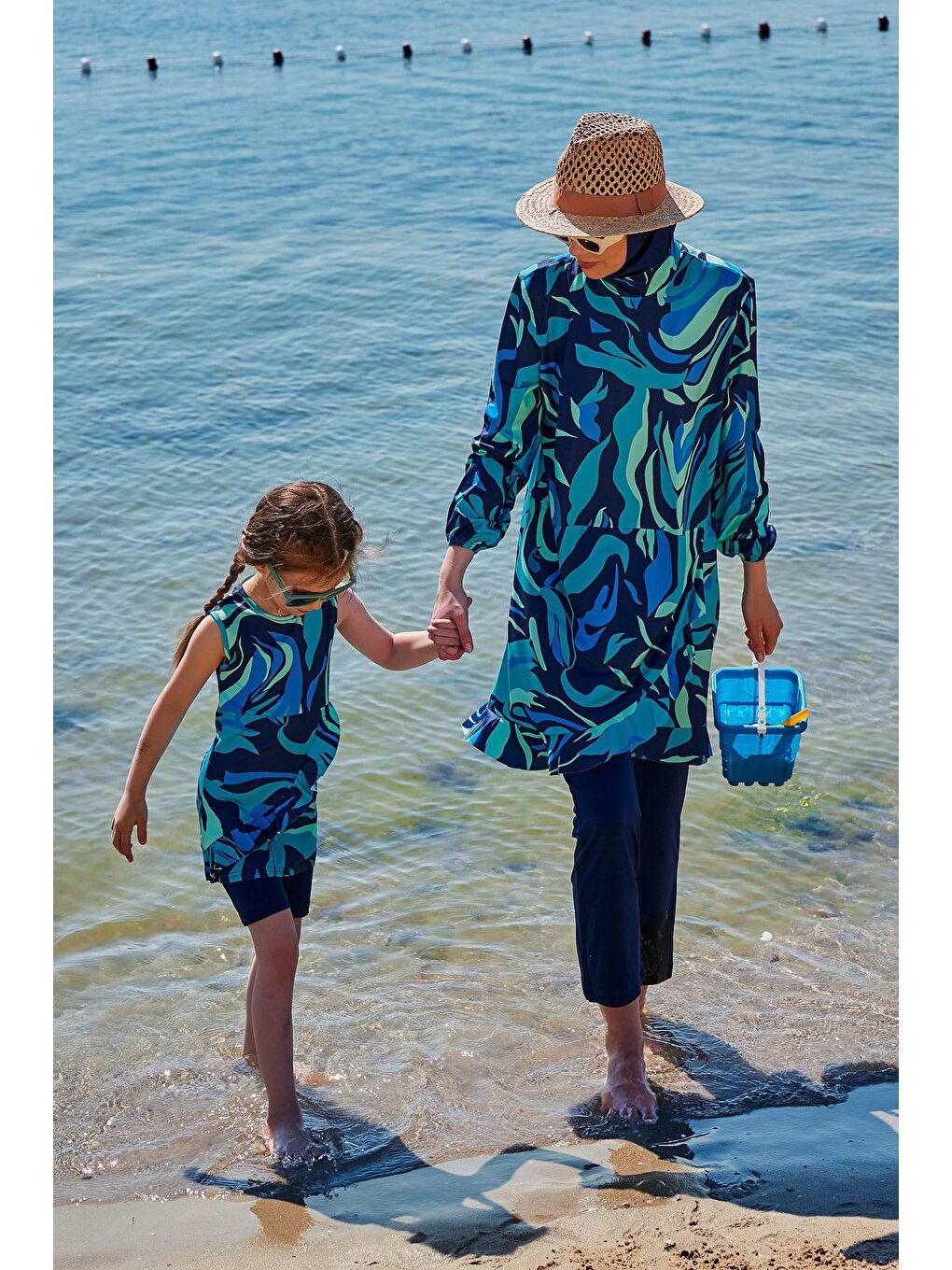 Lacivert Tam Kapalı Tesettür Mayo M2334-1