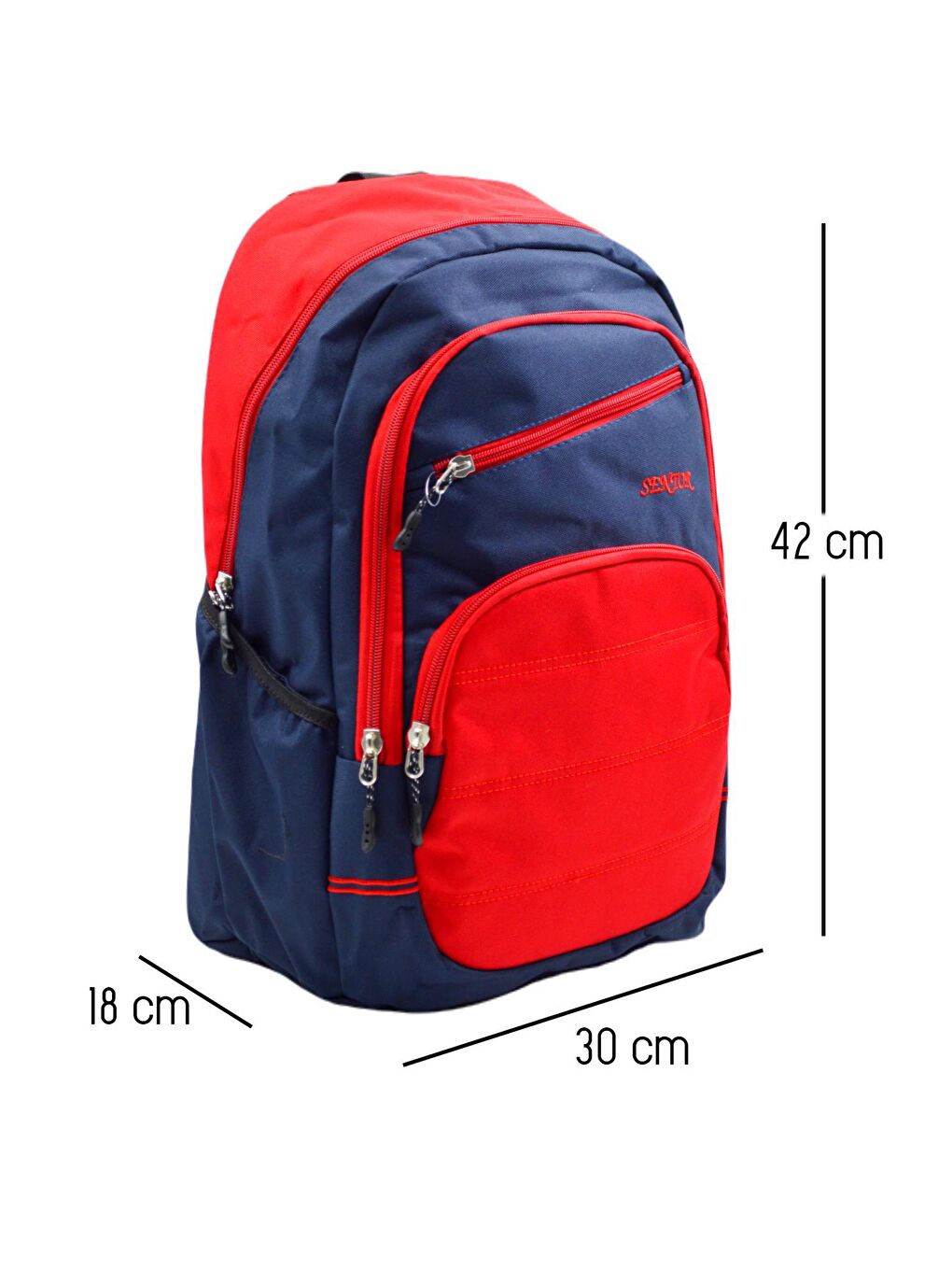 4 Bölmeli Okul Sırt Çantası Kırmızı (50008)-1