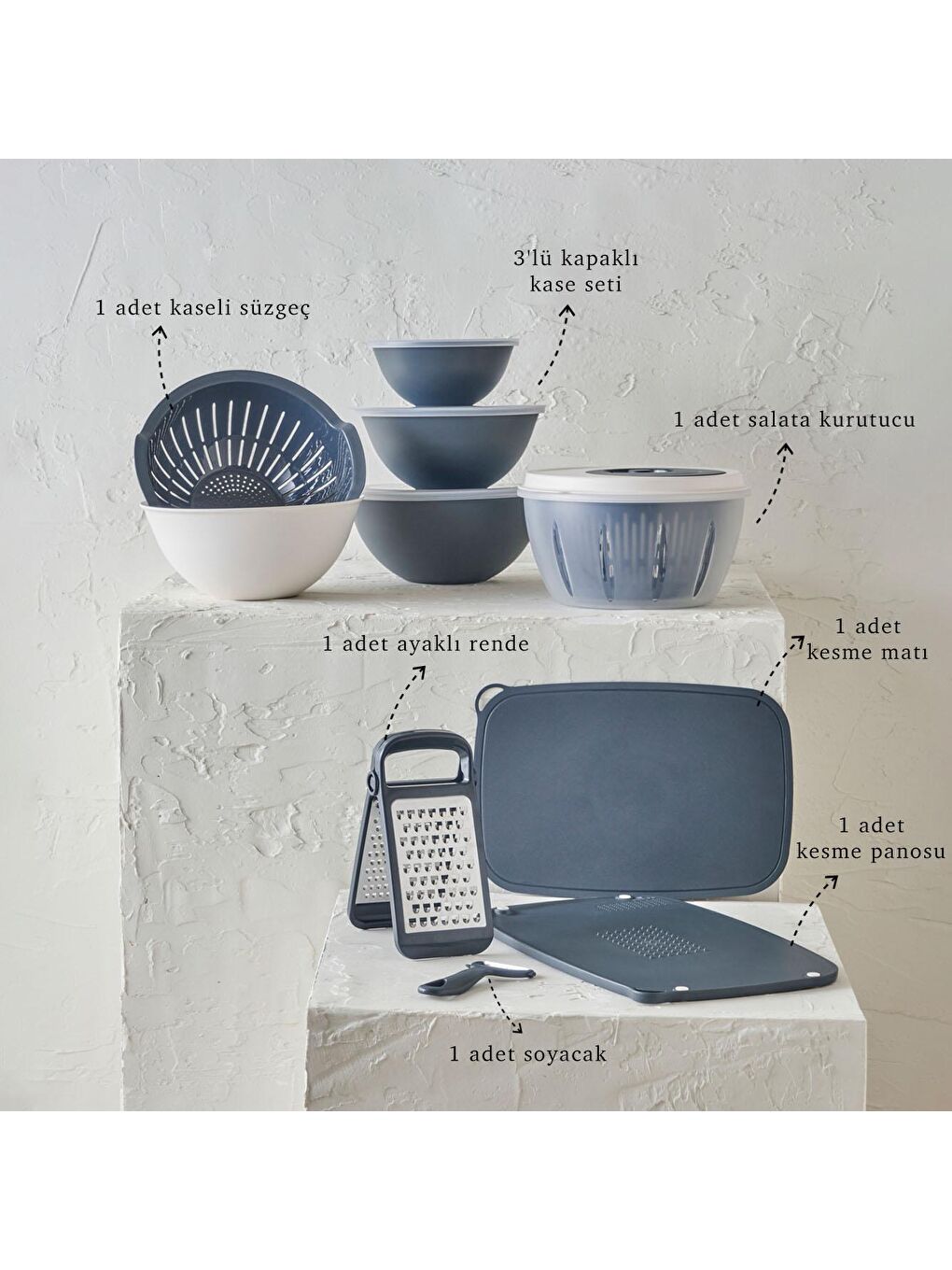 Adapt Mutfak Seti Gri