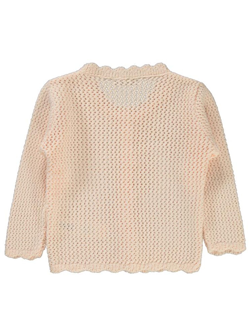 Pembe Girls Acur Örgü 2-5 Yaş Hırka - Pudra 2-3 Yaş