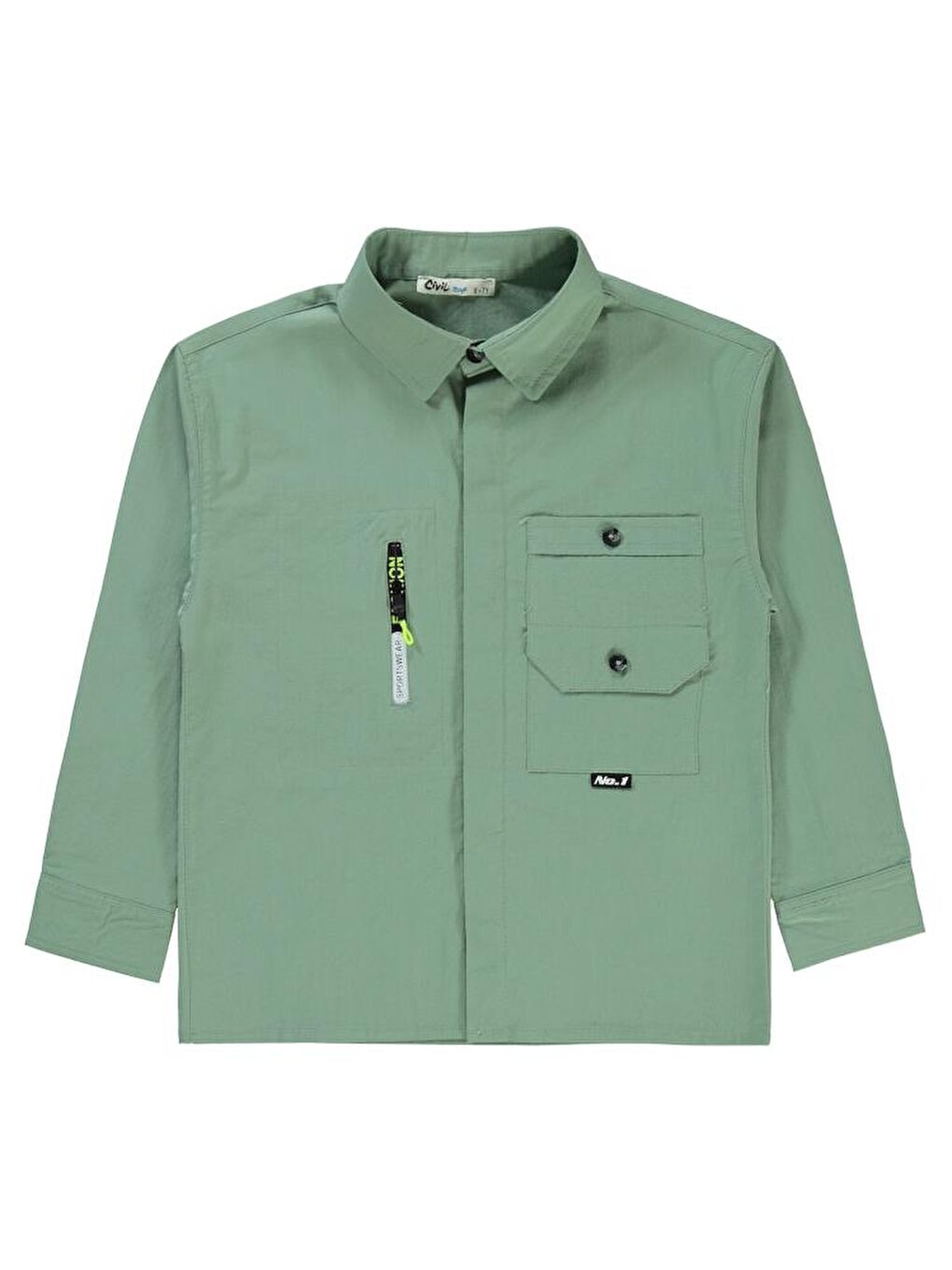 Boys Kat kat cepli 6-9 Yaş Gömlek - Haki 6-7 Yaş-1