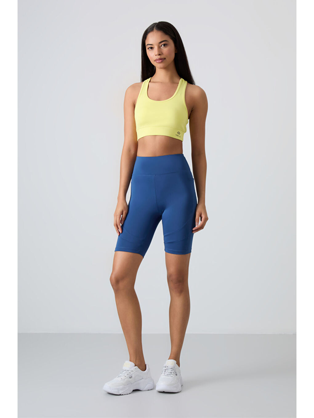 Sarı Limon Sırt Detaylı Dar Kalıp U Yaka Kadın Spor Büstiyer - 97120-2