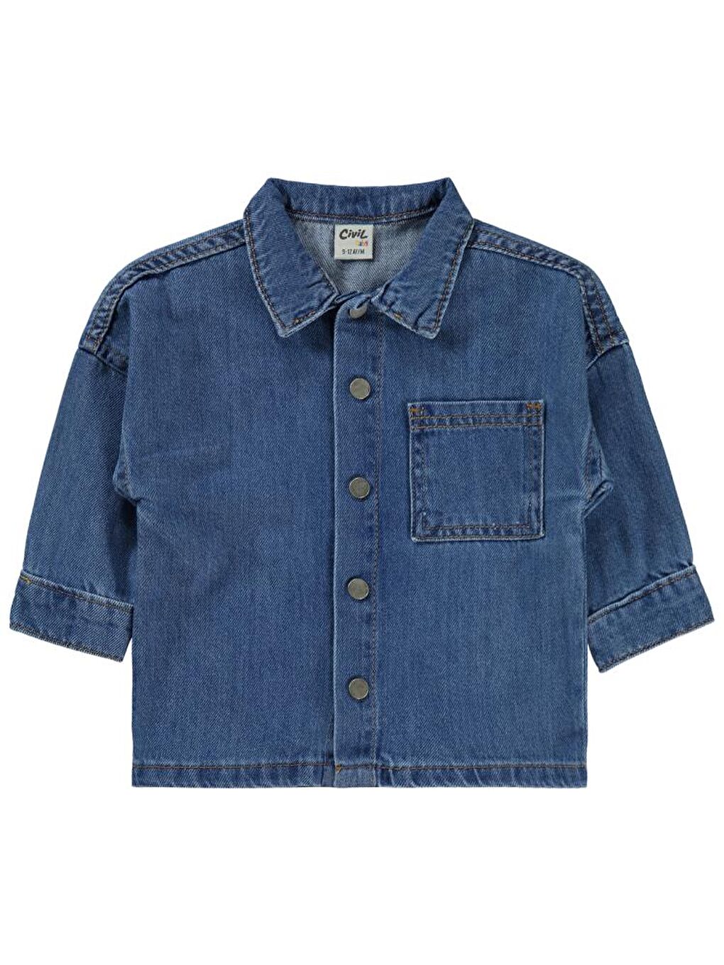 Baby Basic 9-18 Ay Gömlek - Mavi12-18 Ay-1