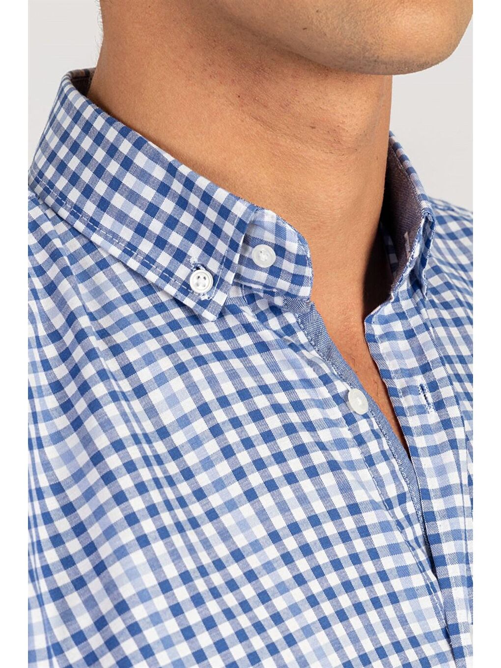 Siyah Klasik Fit Kısa Kol Pamuklu Kolay Ütü Ekose Erkek Renkli Gömlek-3