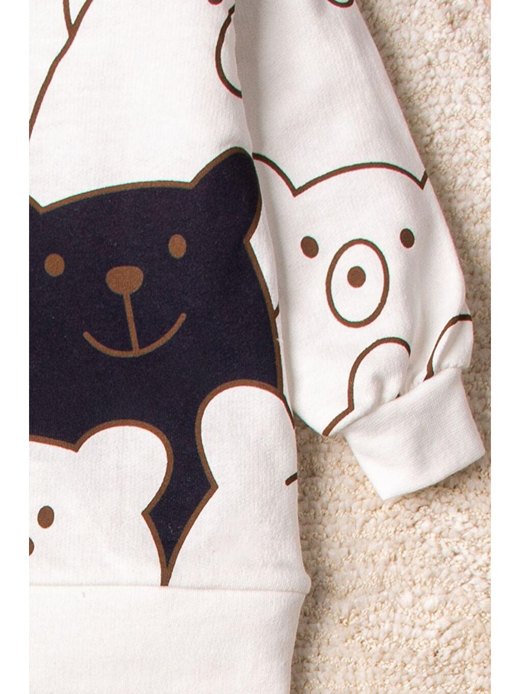 Mai Perla Lacivert Smile Bear Nose 2 Li Unisex Bebek Alt Üst Takım - 5