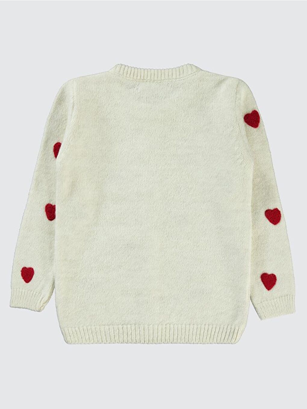 Girls Süzene Kalıp Nakışlı 2-5 Yaş Hırka - Ekru 2-3 Yaş