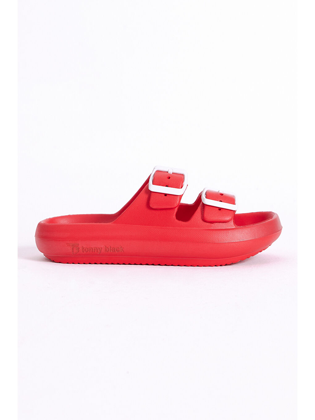 Kadın Kırmızı Rahat Kalıp Tokalı Yüksek Taban Eva Terlik-2