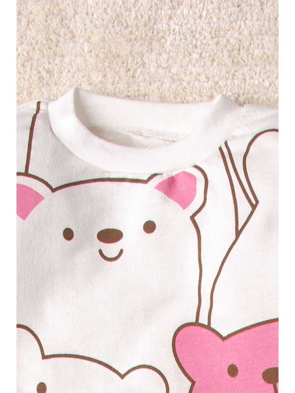 Mai Perla Pembe Smile Bear Nose 2 Li Unisex Bebek Alt Üst Takım - 1