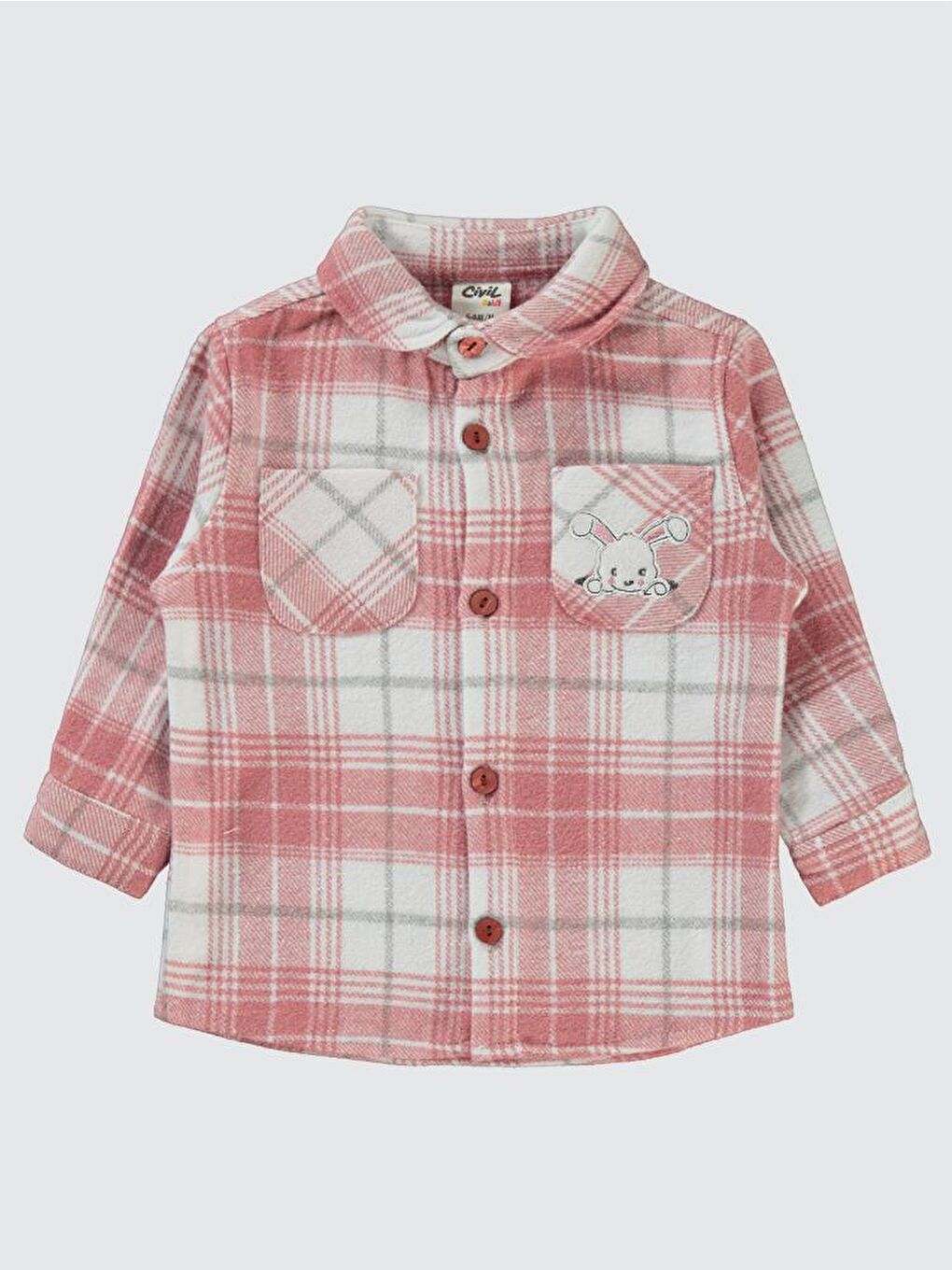 Pembe Baby Bebe Yaka 6-18 Ay Gömlek - Pudra 9-12 Ay-1