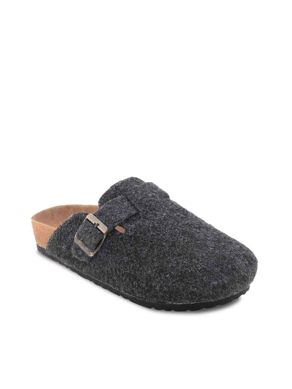 LEO Keçe Kadın Ev Terliği Koyu Gri