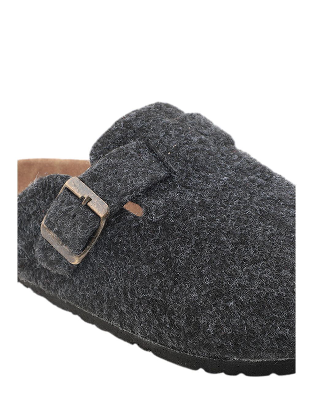 LEO Keçe Kadın Ev Terliği Koyu Gri-3