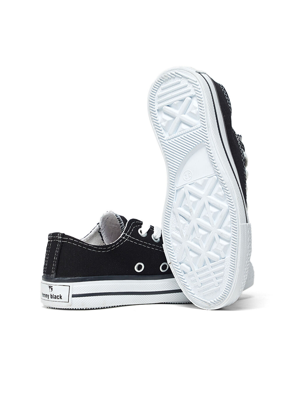 Çocuk Unisex Siyah Rahat Kalip Bağcıklı Spor Ayakkabı-2