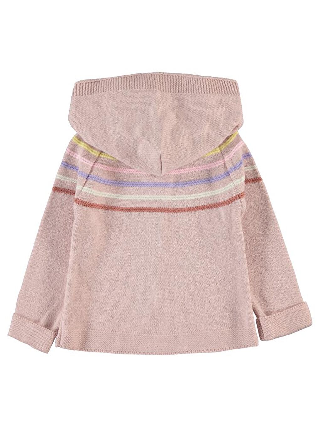 Pembe Girls Renkli Çizgili 2-5 Yaş Hırka - Pudra 4-5 Yaş