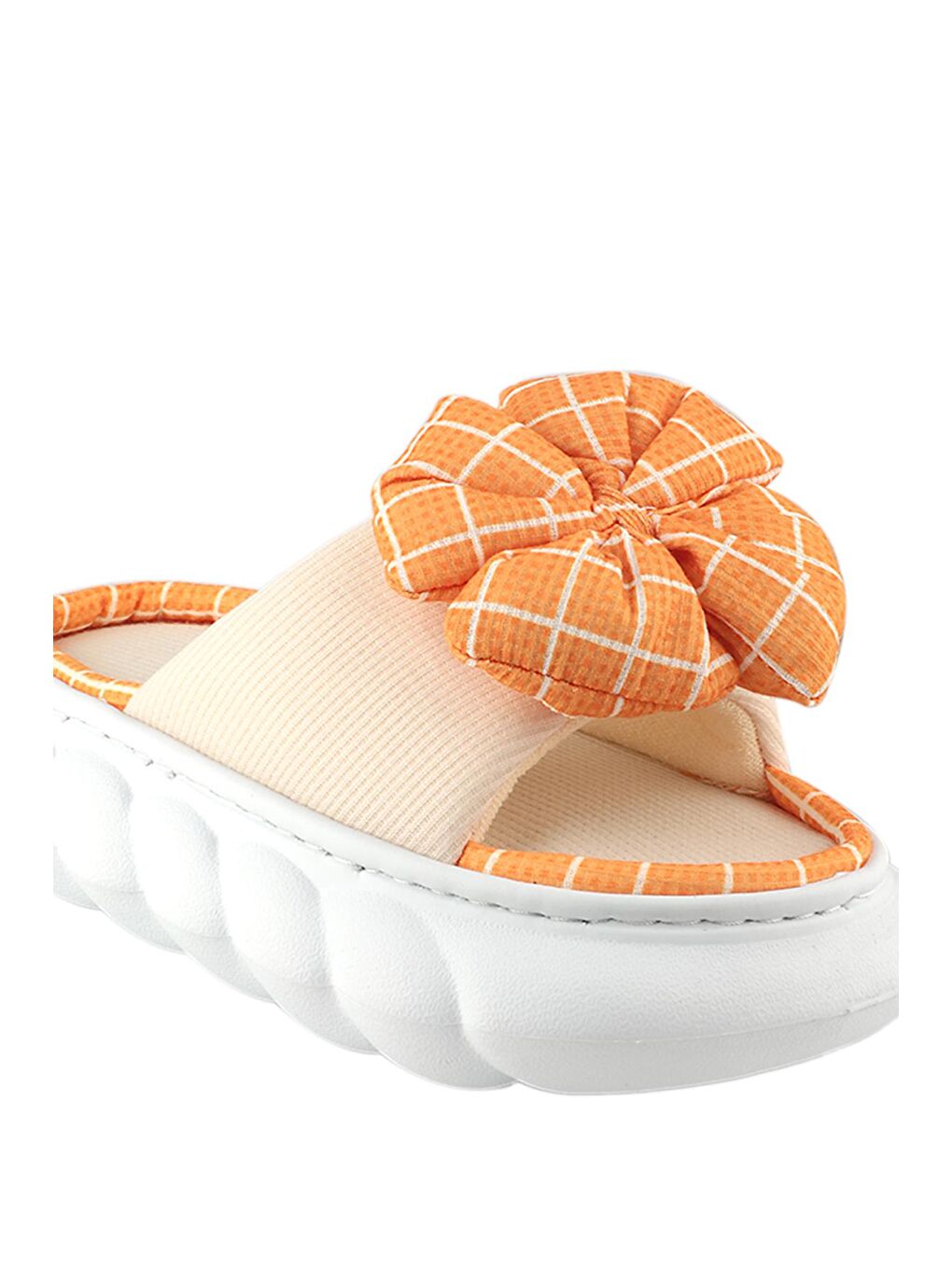 EA22SK028 Kadın Ev Terliği Bej / Turuncu-3