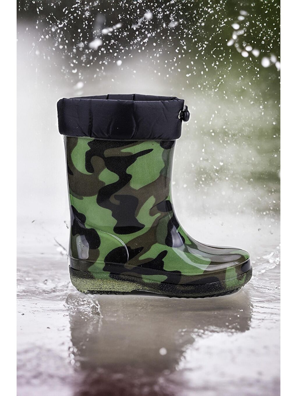 Haki Savana Su Geçirmez Erkek Çocuk Yağmur Çizmesi-1