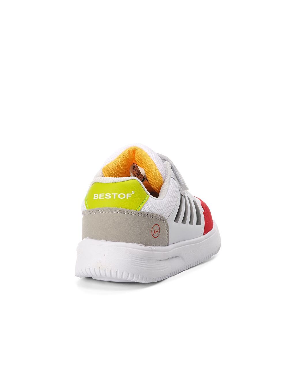 Ayakmod Beyaz-Kırmızı-Siyah Erkek Çocuk Cırtlı Sneaker Bst-B074-F - 3