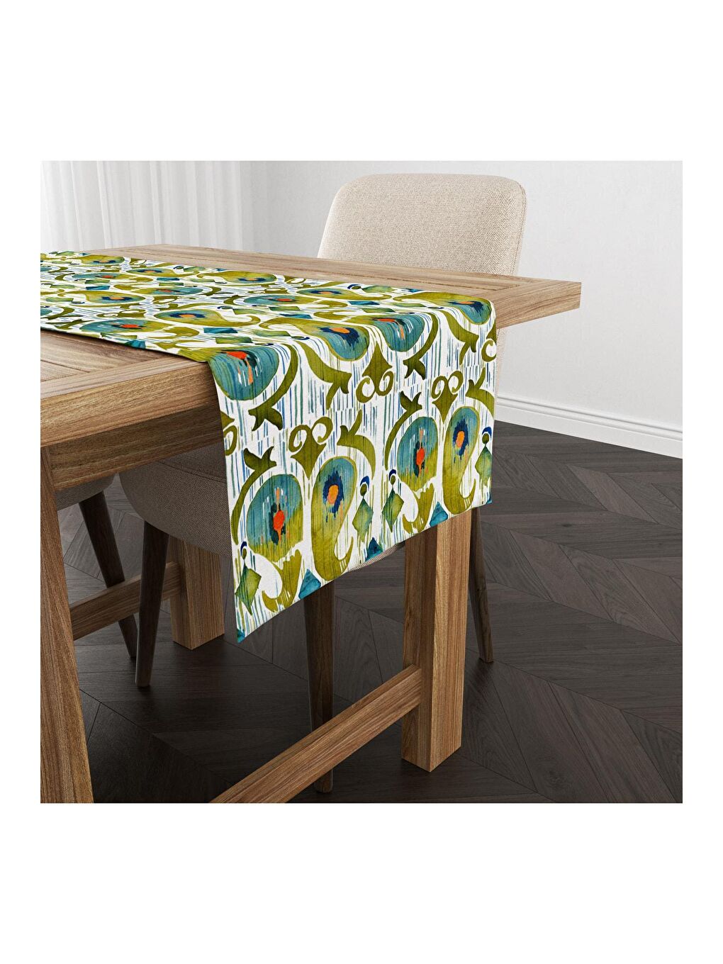 Karışık Ikat Desenli Runner Modeli 40x140 cm