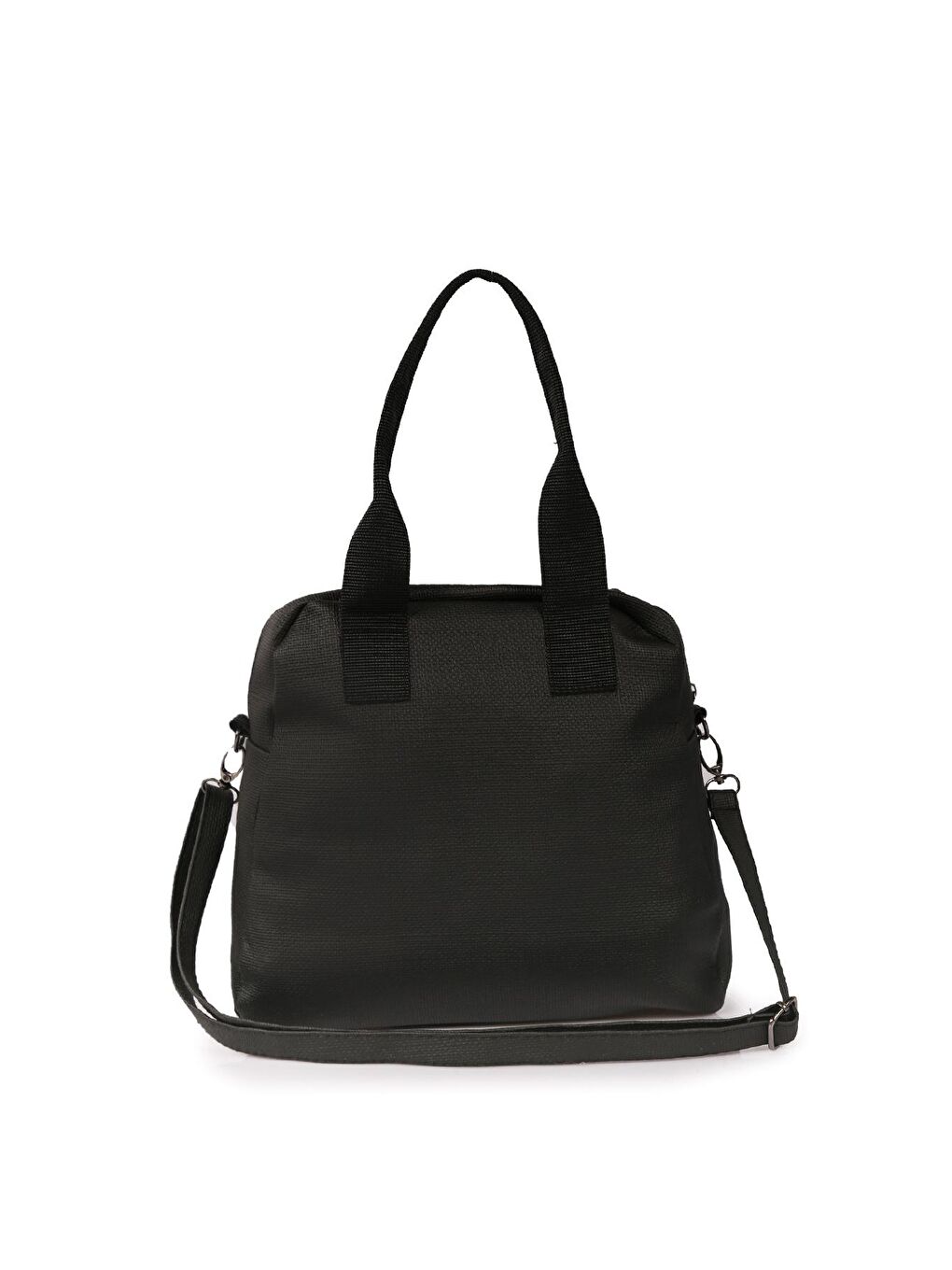 Siyah Çok Bölmeli Fermuarlı Kadın Omuz Çantası-3