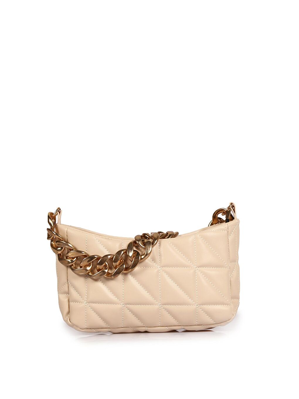 Zincir Askısı Bej Omuz Çantası-1