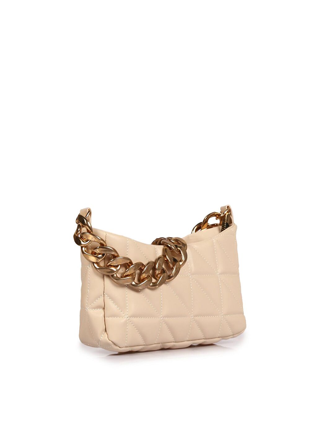 Zincir Askısı Bej Omuz Çantası-2