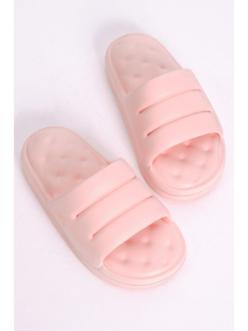 Pembe Kadın Somon Rahat Kalıp Dilimli Model Önü Açık Eva Terlik-2