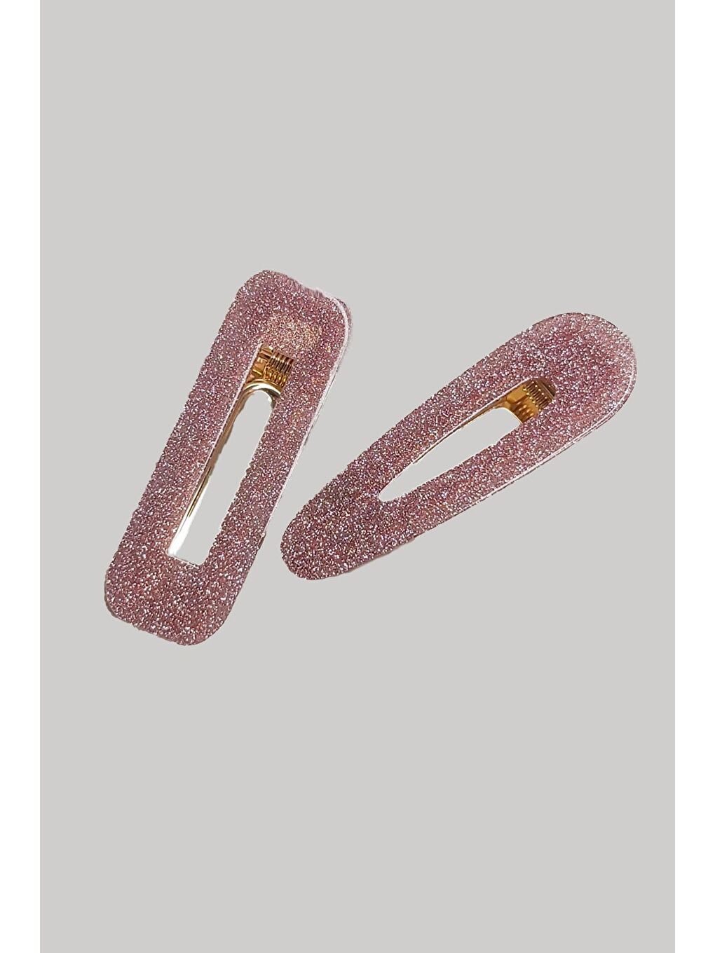 Pembe Asimetrik Glitter Asetat Pens Toka Seti 2'li Paket
