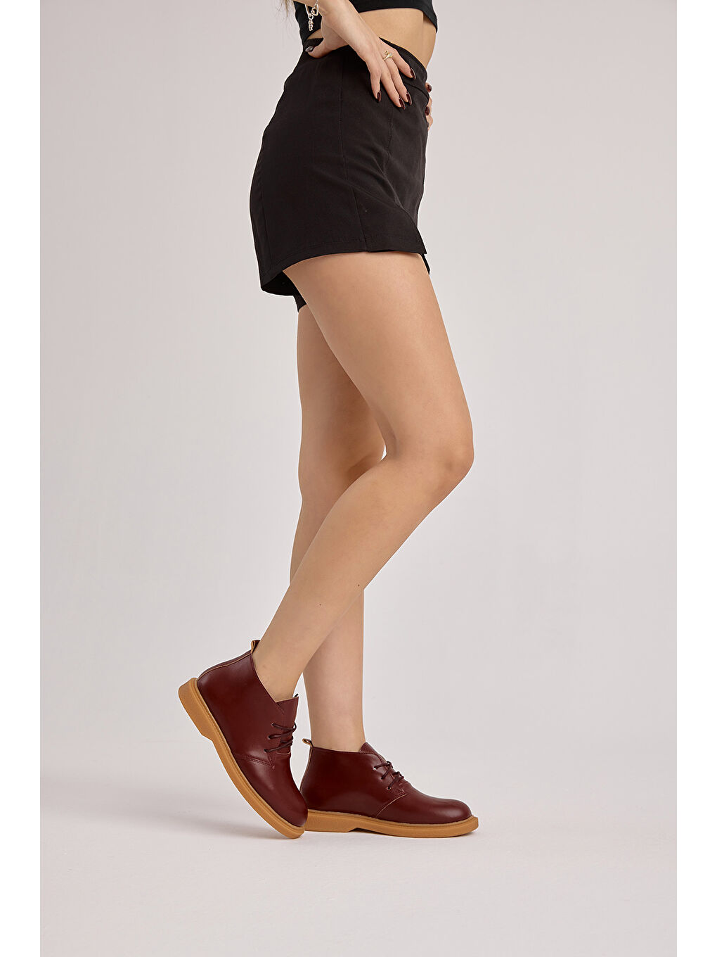 Kadın Bordo Termo Taban Bağcıklı Günlük Bot-2