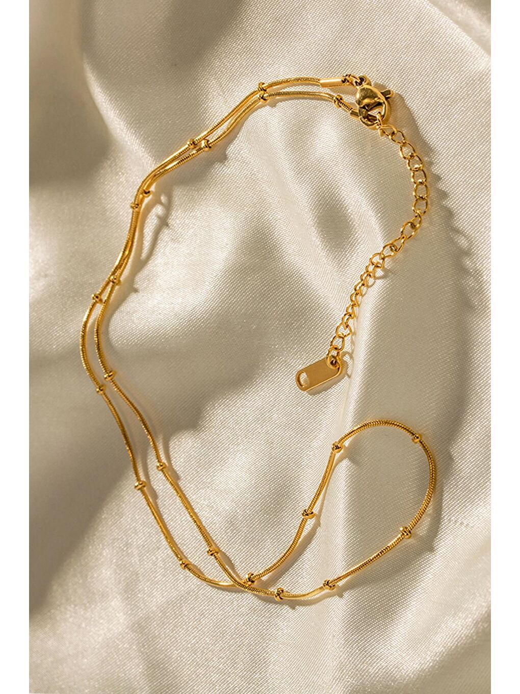 Sarı Paslanmaz Çelik 18K Altın Kaplama Toplu Zincir Kolye-1