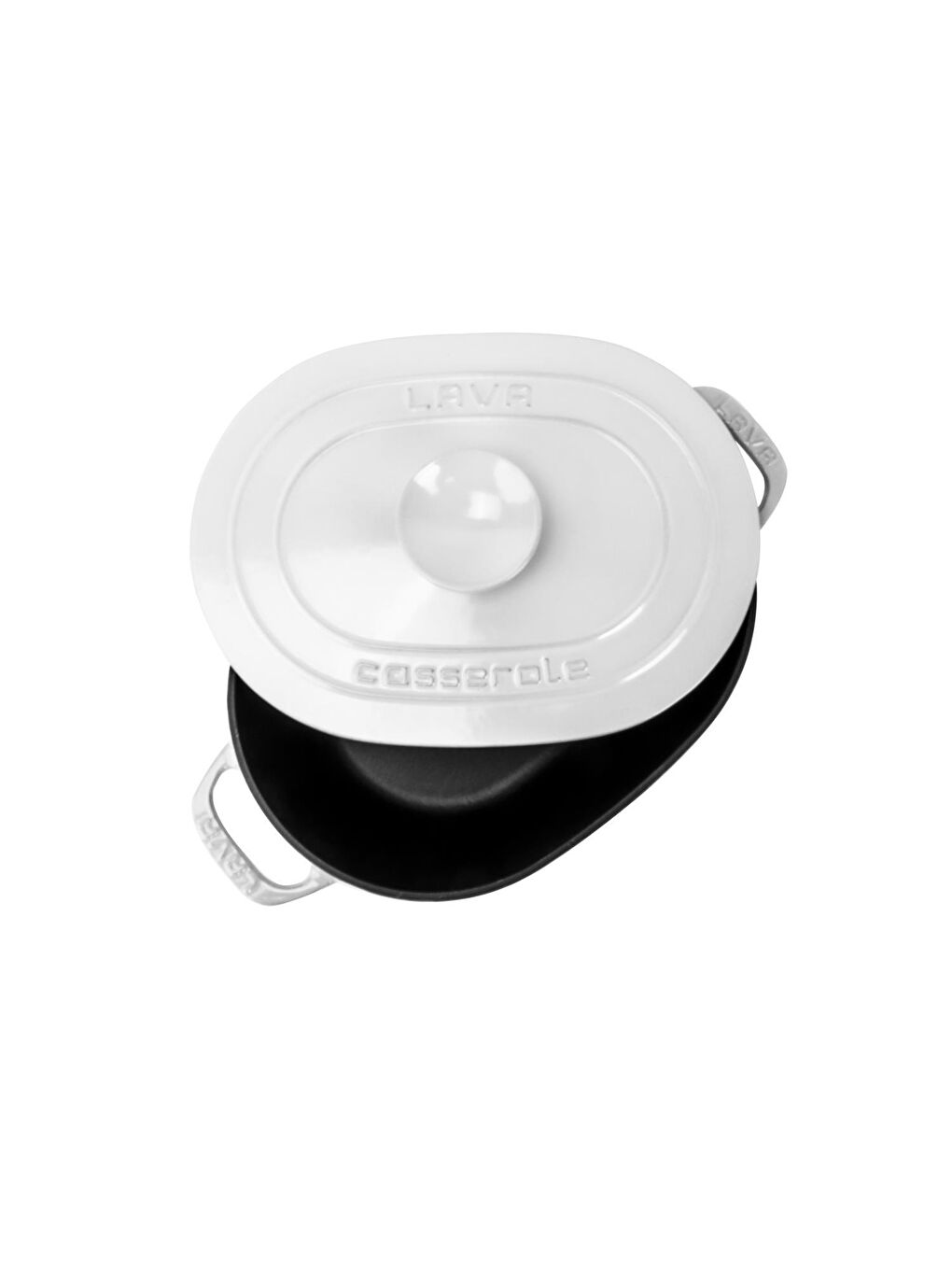 Beyaz Oval Tencere Döküm Demir Kapak Experience Majolik Serisi Ölçü 24x33cm.-1