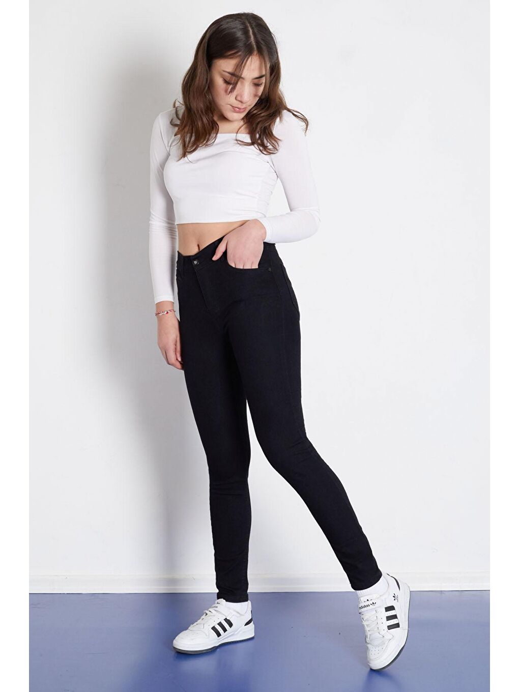 Siyah Elastanlı Kız Çocuk Basic Jean Pantolon 17758