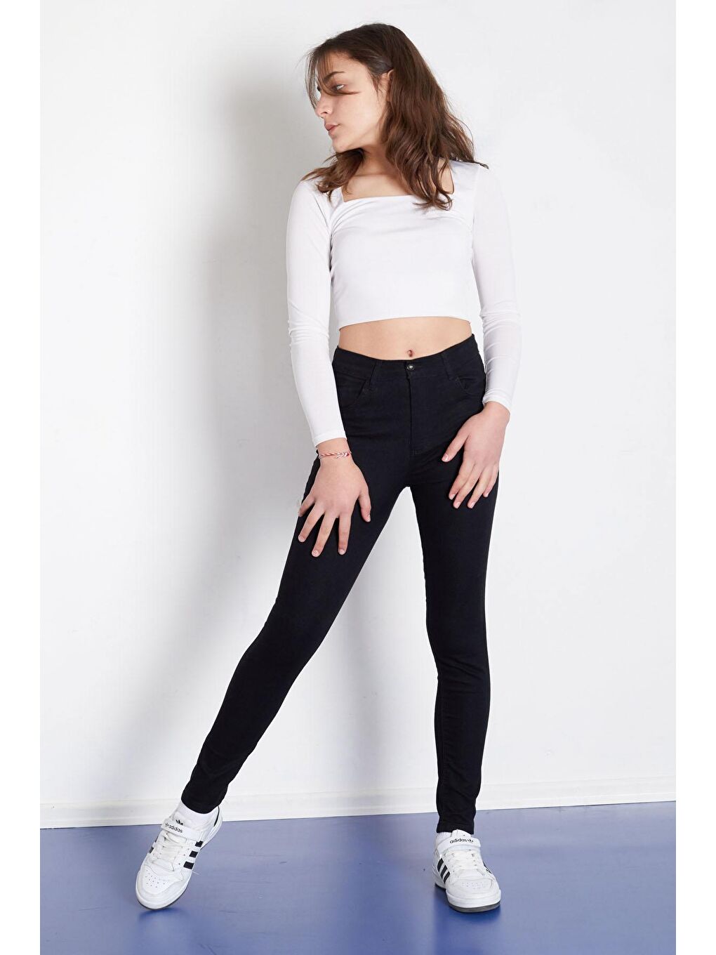 Siyah Elastanlı Kız Çocuk Basic Jean Pantolon 17758-1