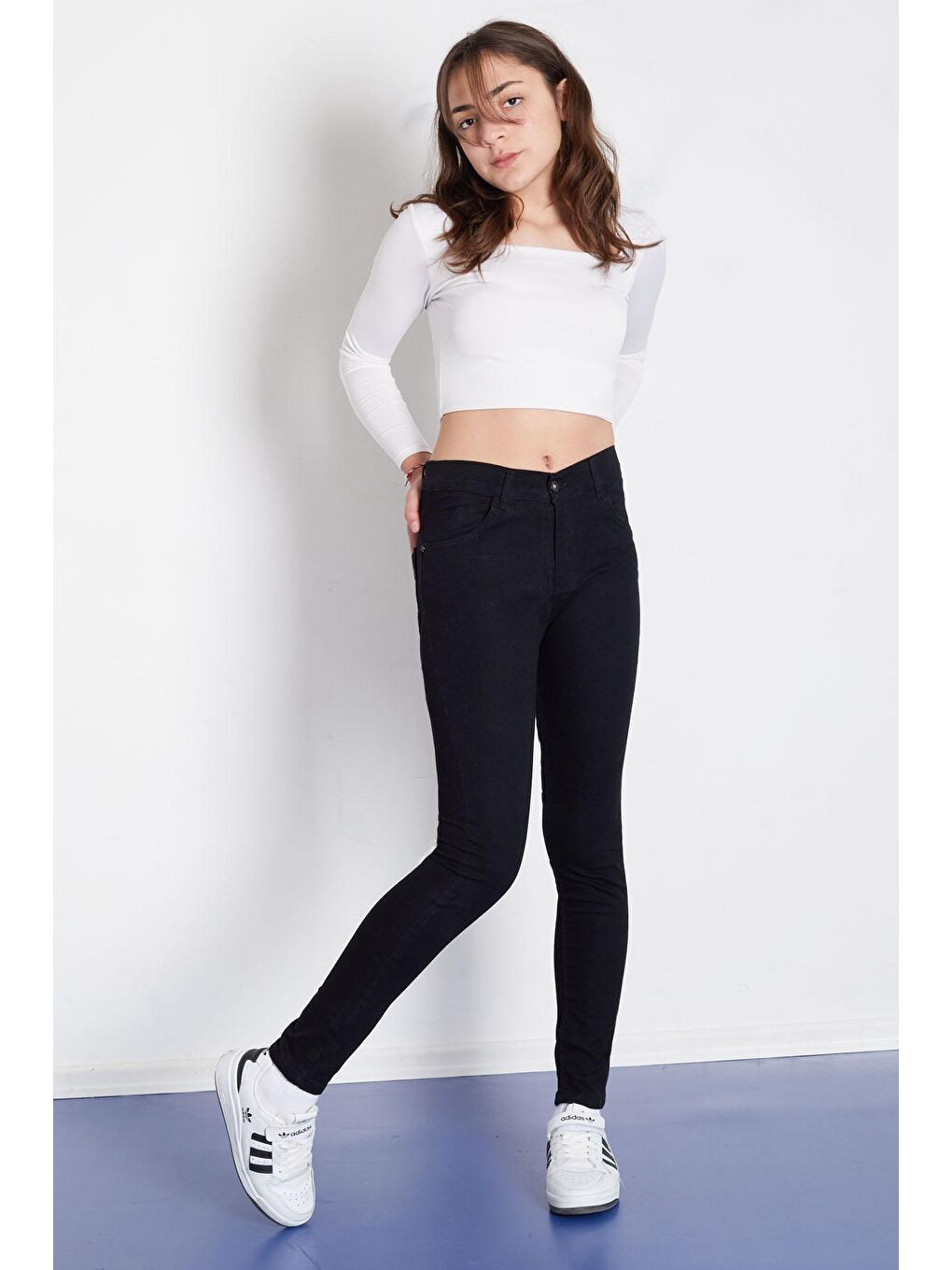 Siyah Elastanlı Kız Çocuk Basic Jean Pantolon 17758-2