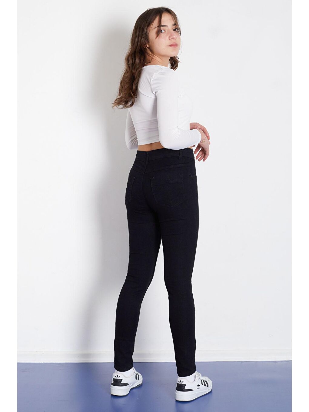 Siyah Elastanlı Kız Çocuk Basic Jean Pantolon 17758-3