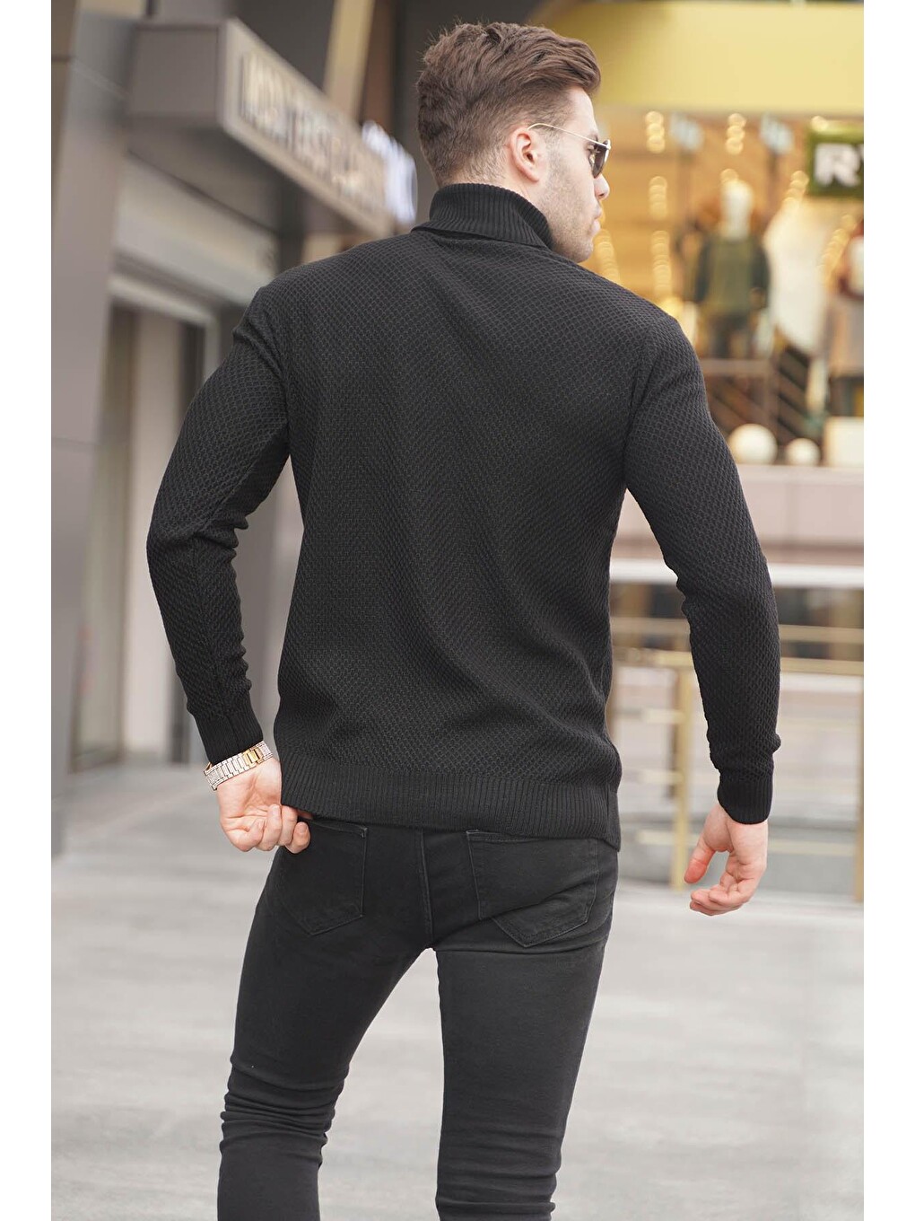 Siyah Balıkçı Yaka Kazak 5989-1
