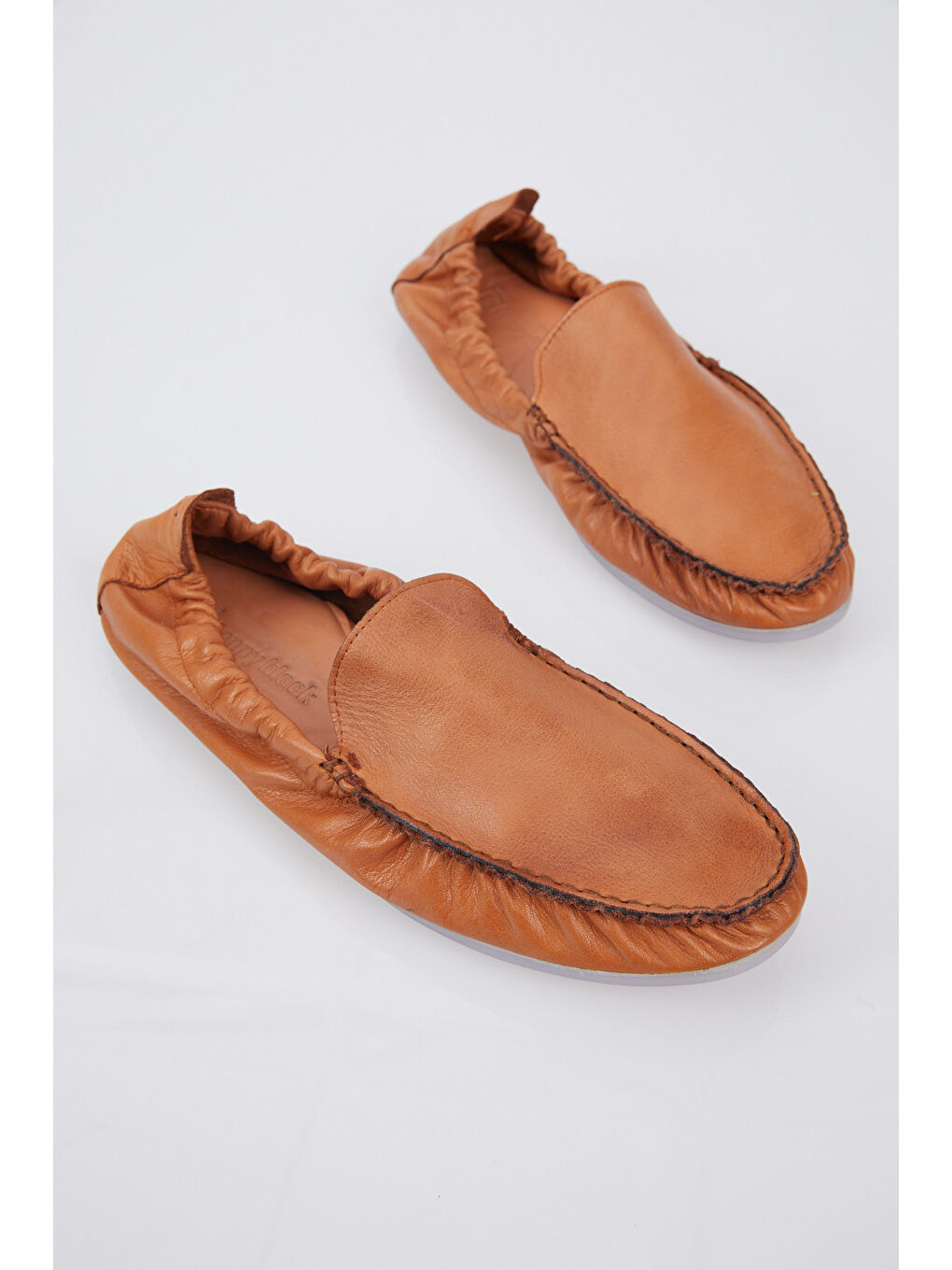 Kahverengi Erkek Taba Arkası Lastikli Rahat Kalıp Hakiki Deri Loafer-3