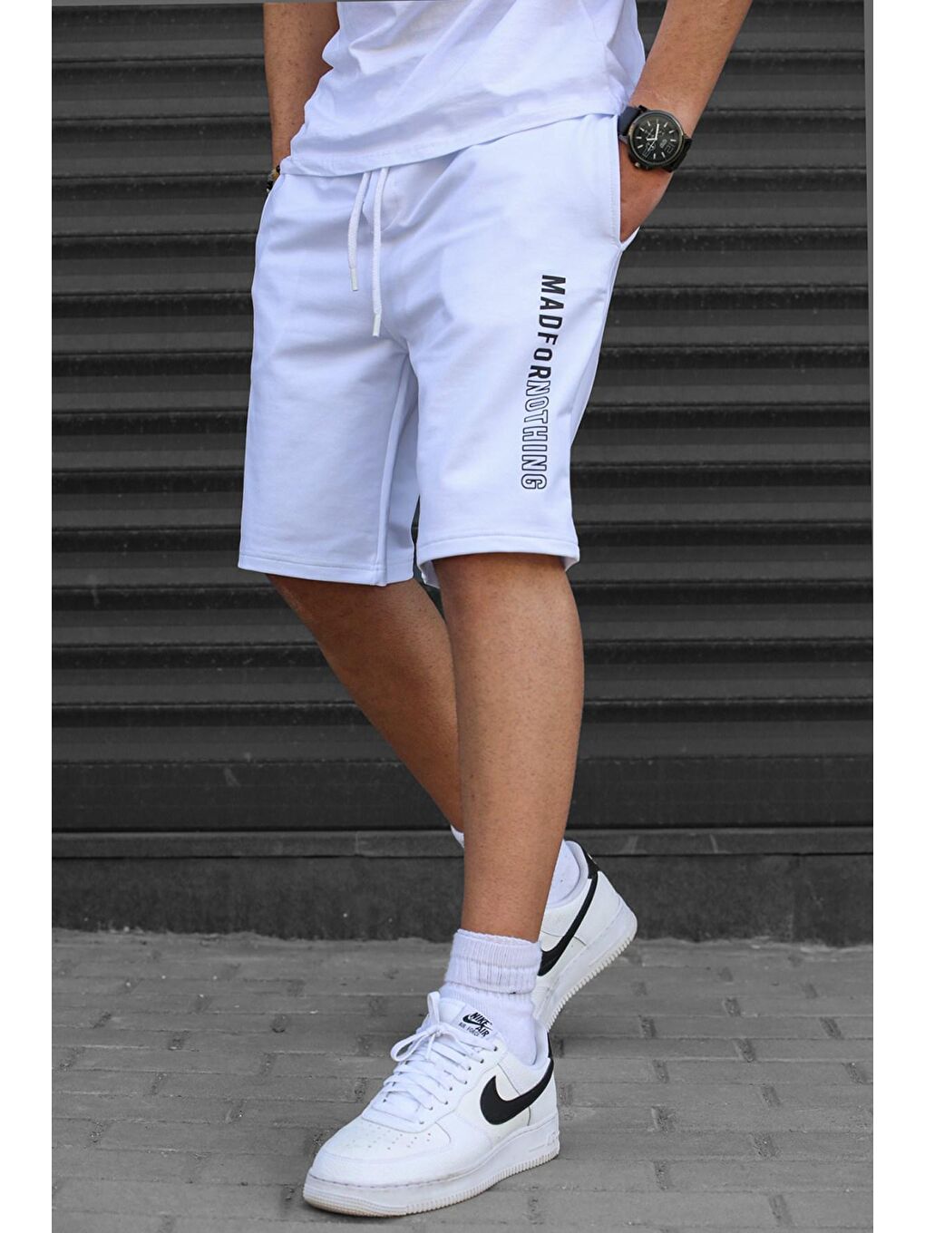 Beyaz Kapri Şort 5403-1