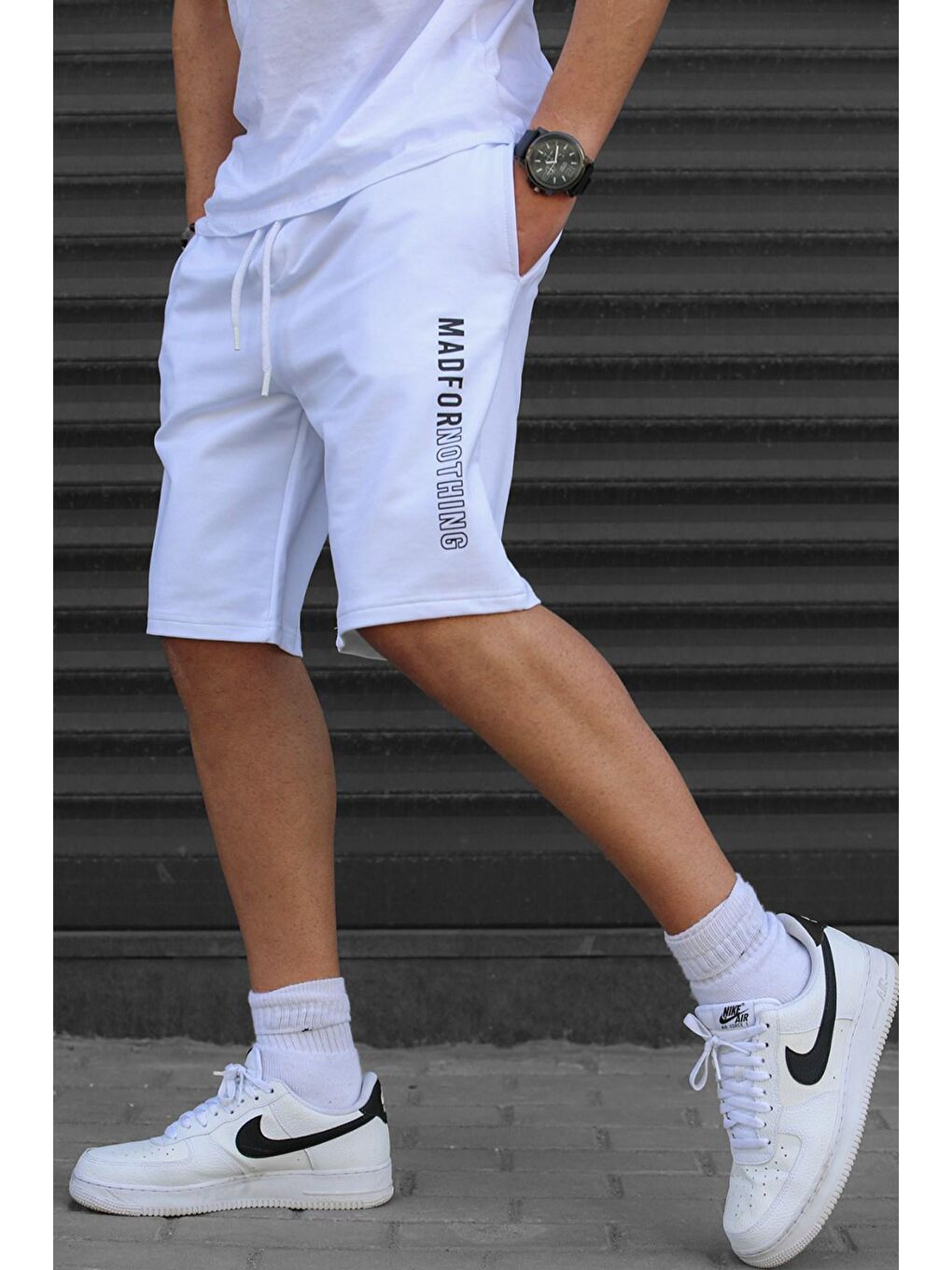 Beyaz Kapri Şort 5403-3