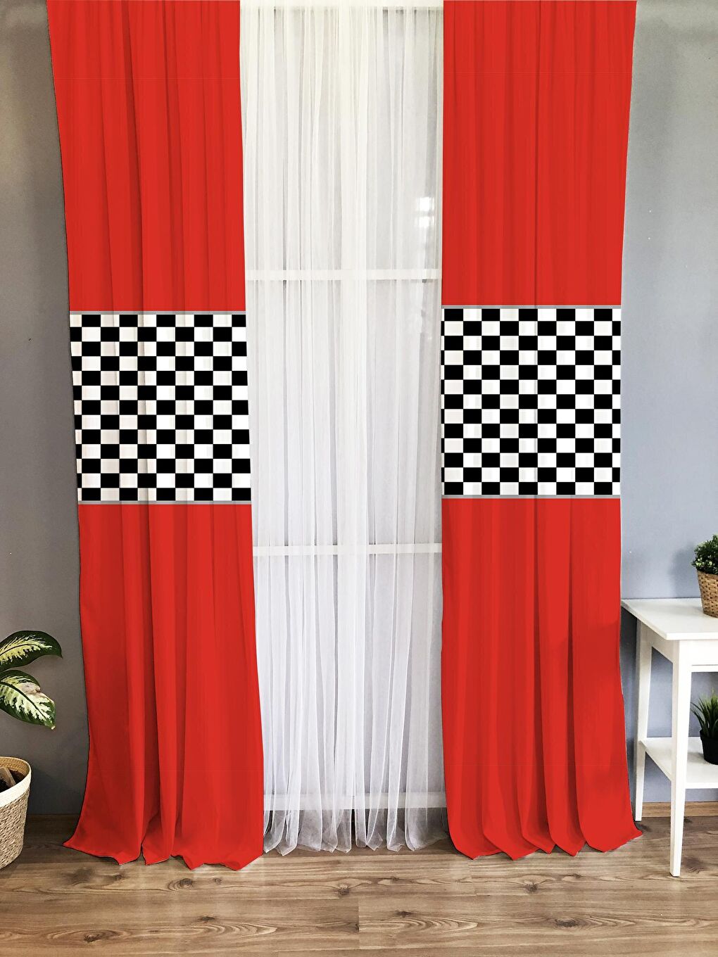 Karışık Modern Desenli Çocuk Ve Bebek Odası TEK KANAT Fon Perde