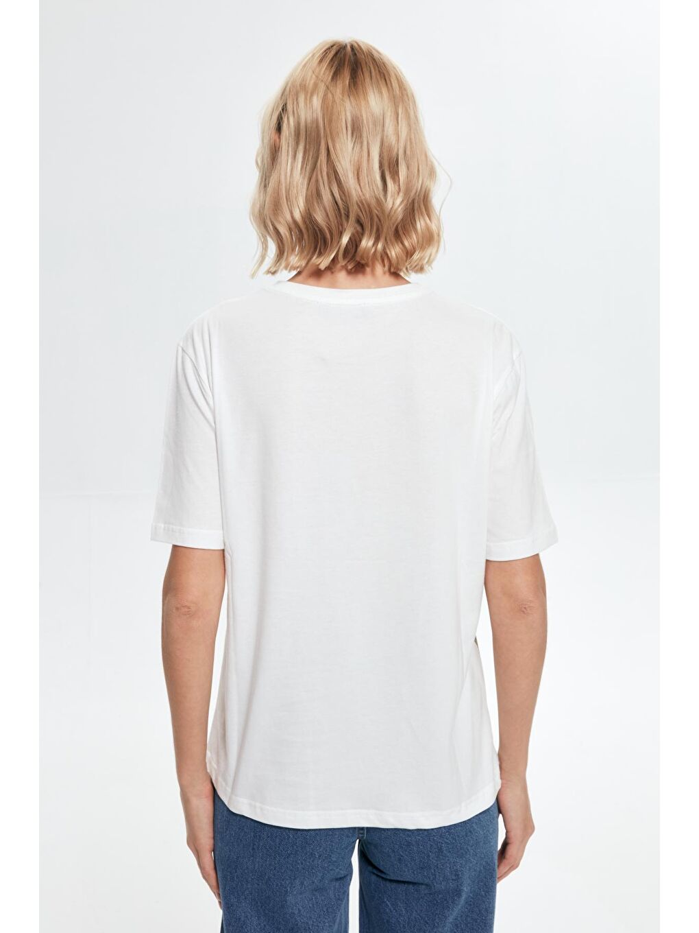 Sarı Folyo Baskılı Tişört Gold-4