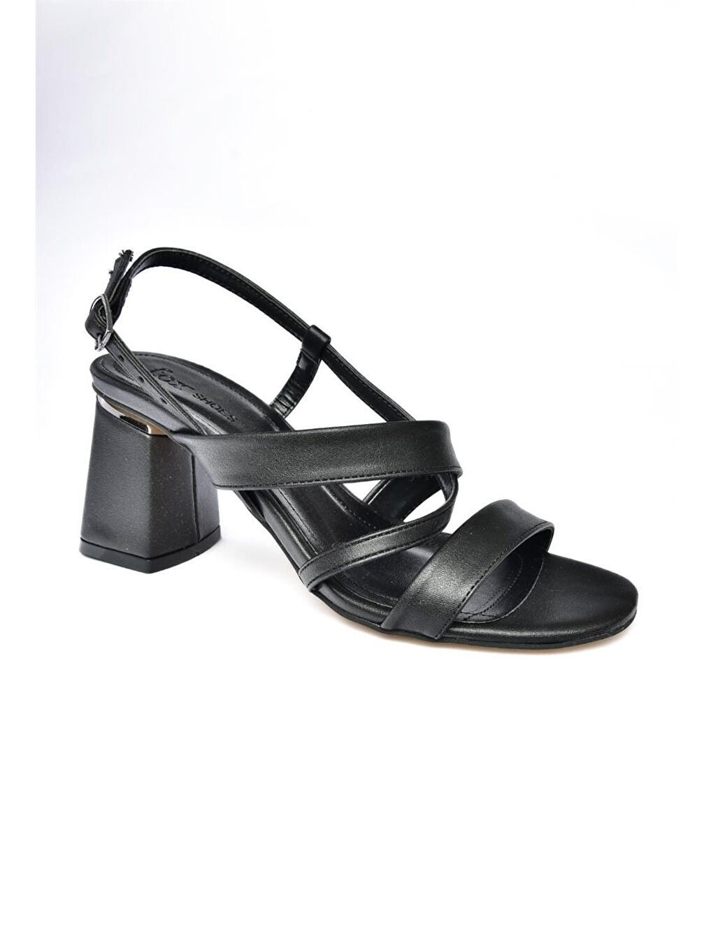 P404720009 Siyah Kalın Topuklu Kadın Ayakkabı-3