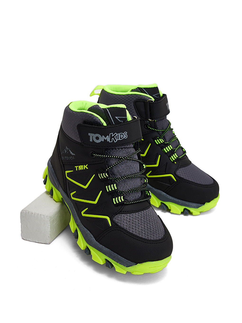 Gri Çocuk Unisex Füme Sarı Rahat Kalıp Renkli Taban Bot