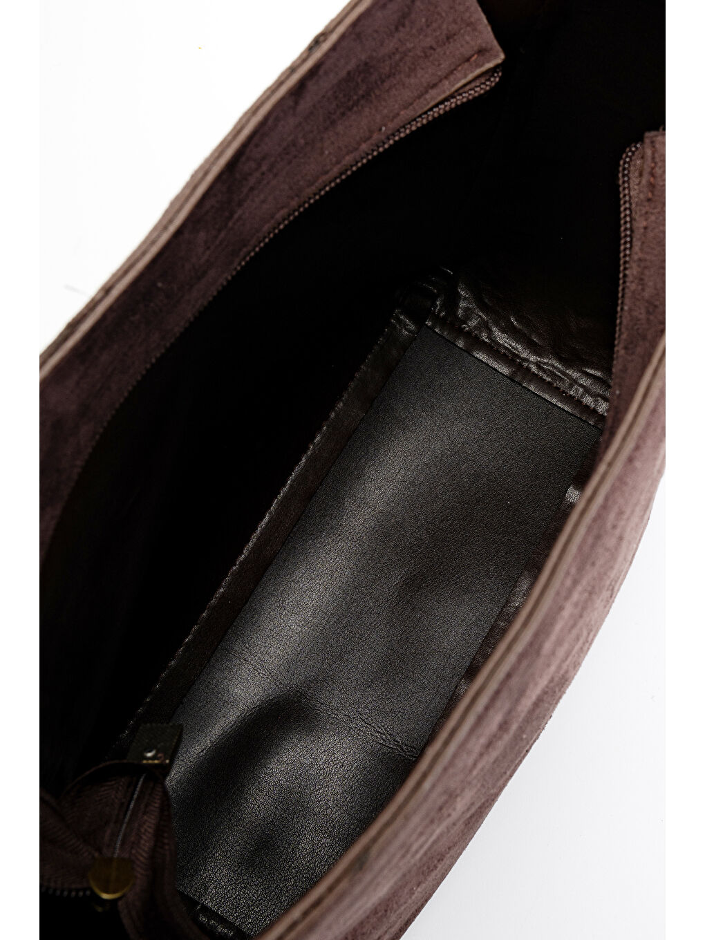 Kahverengi Kemer Detaylı Dante Kadın(Süet)Çapraz Çanta Acı Kahve-5