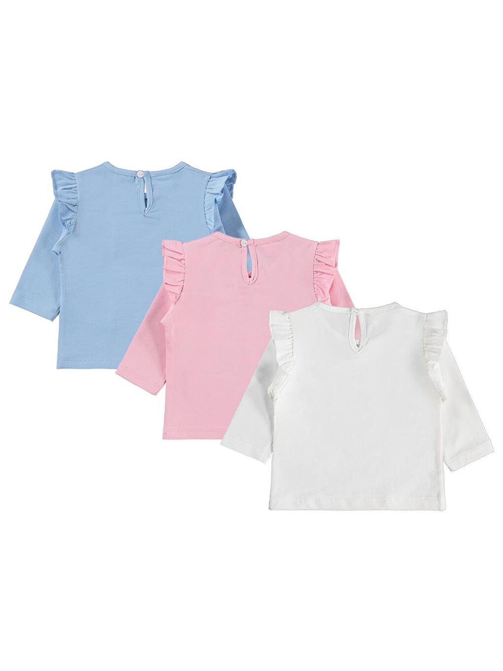 Beyaz Baby Tavşan Baskılı 3'lü Set 6-18 Ay Sweatshirt - Standart 9-12 Ay