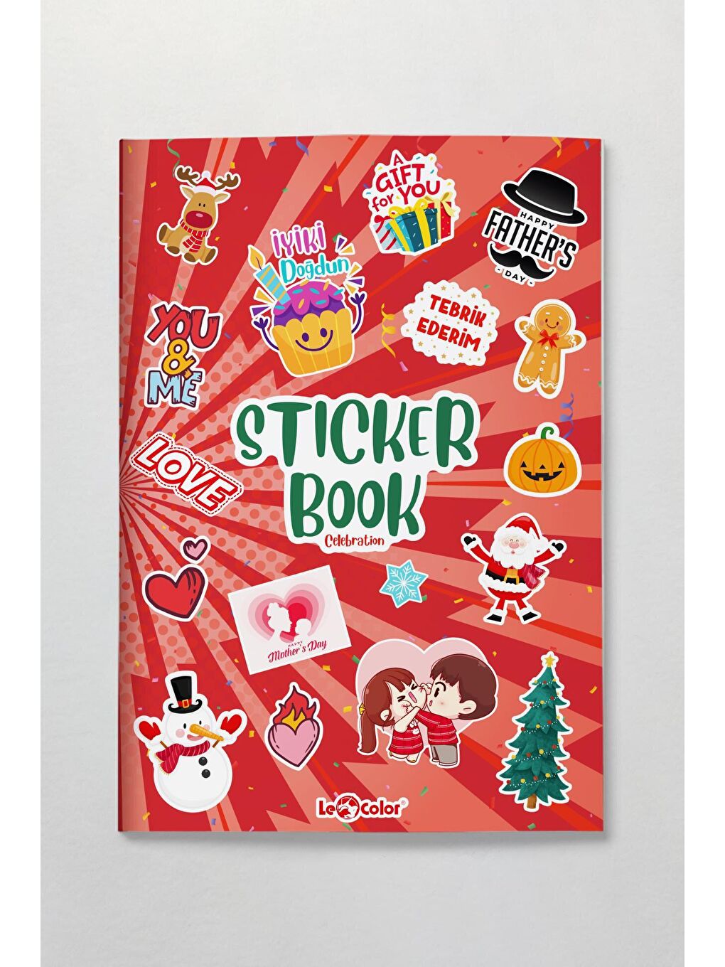 LE COLOR Turuncu Sticker Book Kutlama Özel Gün Etiket Serisi