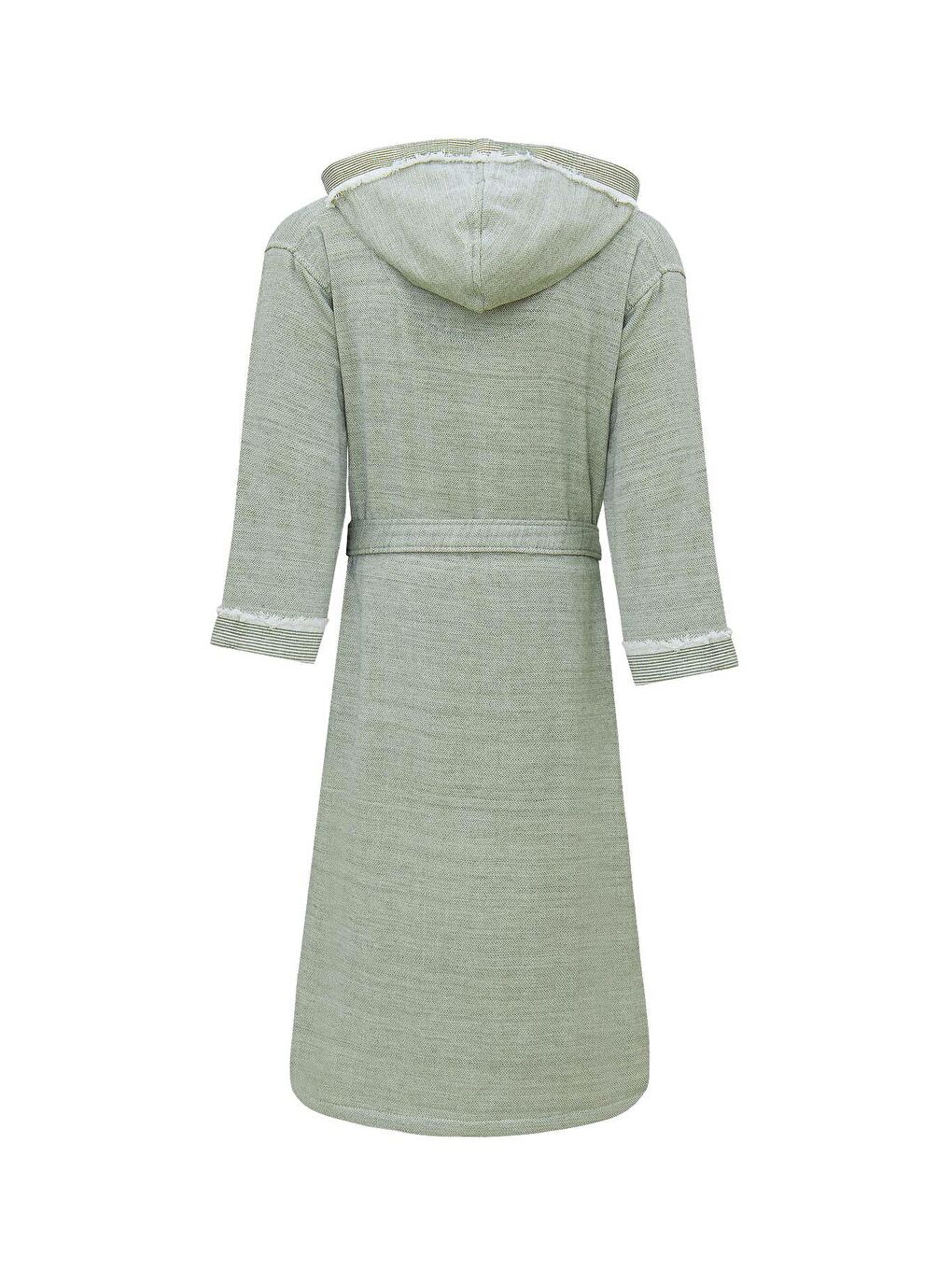 Hasna Erkek Bornoz %100 Organik Pamuk Keten Melanj Haki-1