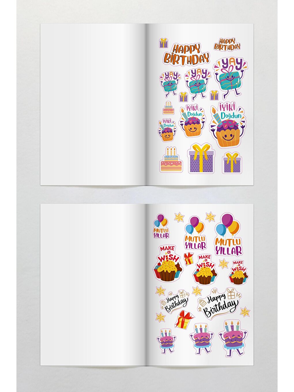 LE COLOR Turuncu Sticker Book Kutlama Özel Gün Etiket Serisi - 2