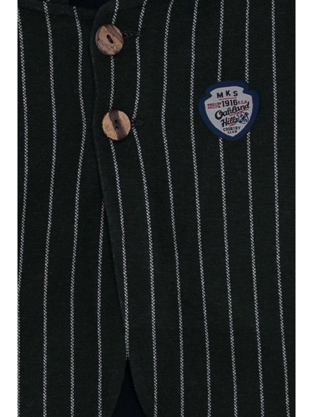 Yeşil Çizgili Düğmeli Kapüşonlu Erkek Bebek Ceket-2