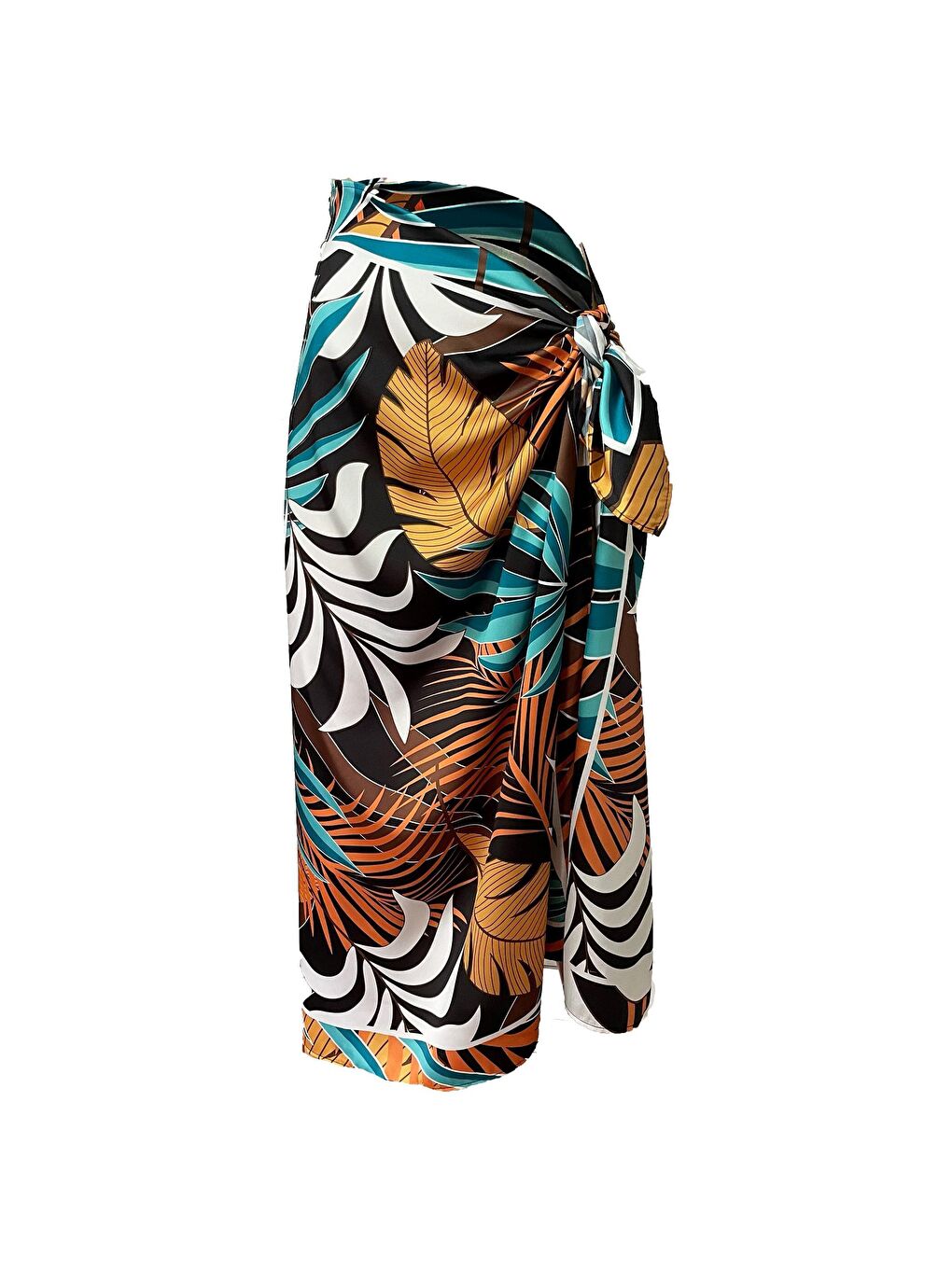 Kahverengi ELENA Jungle Desen Saten Pareo 145*95 (İç göstermez)-2