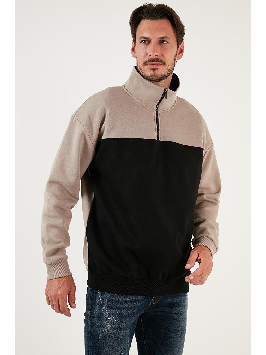 Buratti Koyu Kahve Regular Fit Fermuarlı Dik Yaka İçi Tüylü Yumuşak Şardonlu Kışlık Sweat 5905343 - 2